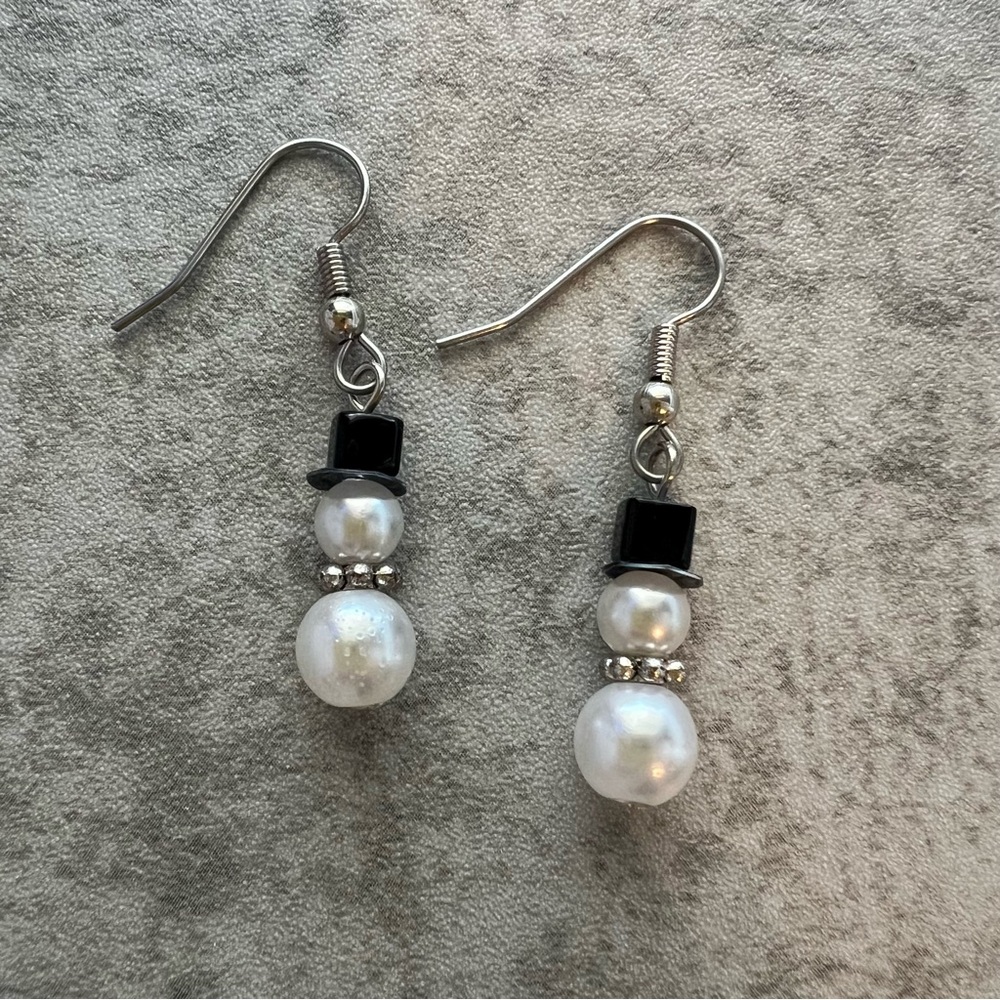 Handmade Snowman Earrings